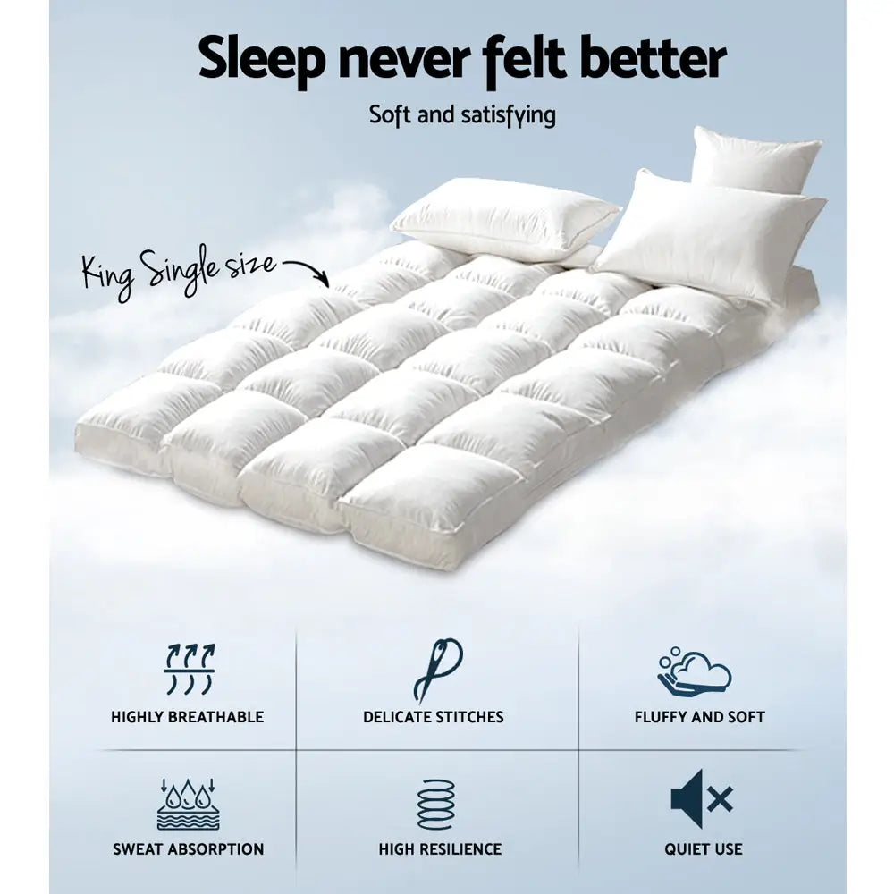 Giselle Bedding Mattress Topper Pillowtop Bamboo King Single - Home & Garden > Bedding