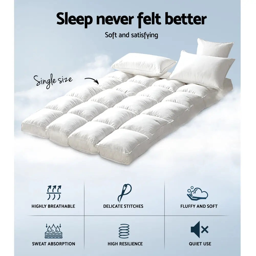 Giselle Bedding Mattress Topper Pillowtop Bamboo Single - Home & Garden > Bedding