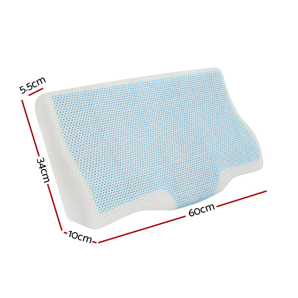 Giselle Bedding Memory Foam Contour Pillow Cool Gel Bamboo Cover - Home & Garden > Bedding