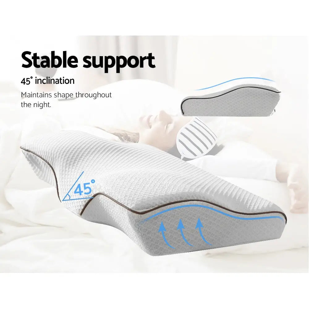 Giselle Bedding Memory Foam Contour Pillow Grey - Home & Garden > Bedding