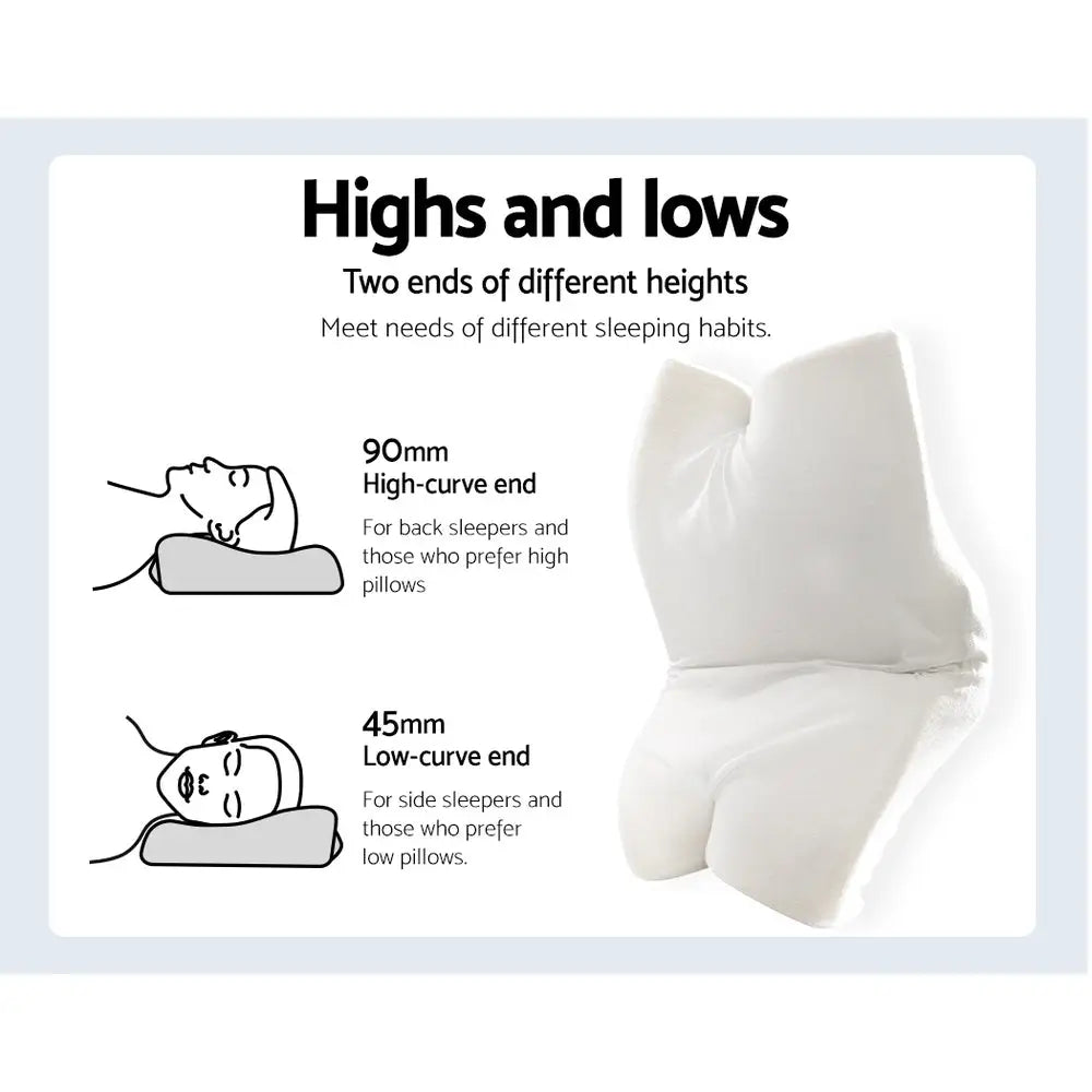 Giselle Bedding Memory Foam Contour Pillow Grey - Home & Garden > Bedding
