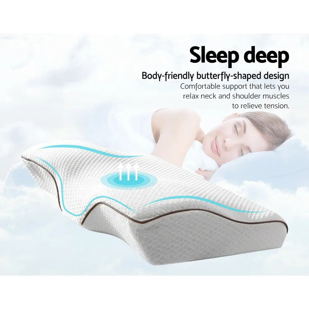 Giselle Bedding Memory Foam Contour Pillow Grey - Home & Garden > Bedding