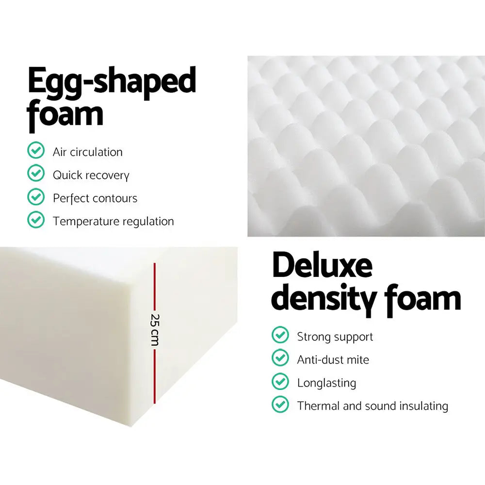 Giselle Bedding Memory Foam Mattress Bed Cool Gel 25cm King Single - Furniture > Mattresses