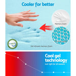 Giselle Bedding Memory Foam Mattress Bed Cool Gel 25cm King Single - Furniture > Mattresses