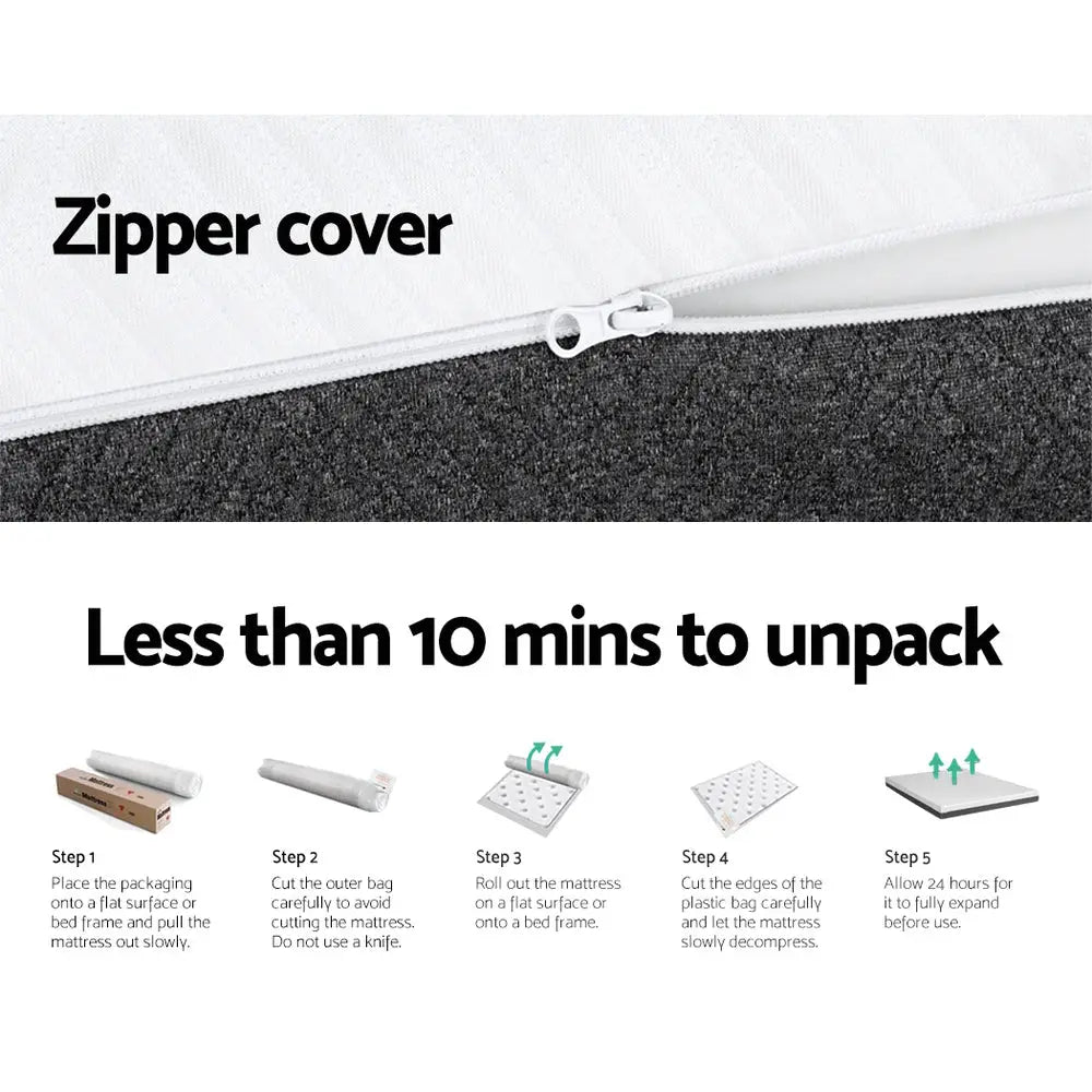 Giselle Bedding Memory Foam Mattress Bed Cool Gel Non Spring 15cm King - Furniture > Mattresses