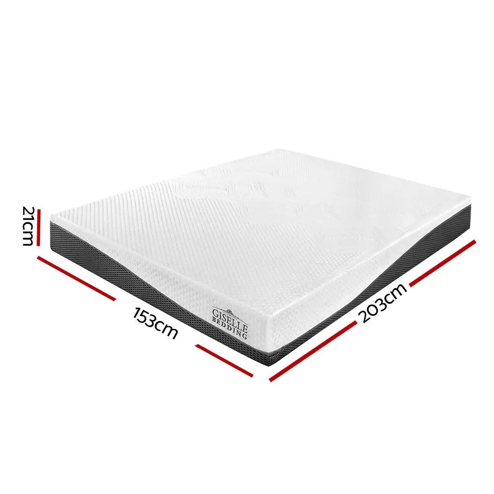 Giselle Bedding Memory Foam Mattress Bed Cool Gel Non Spring 21cm Queen - Furniture > Mattresses