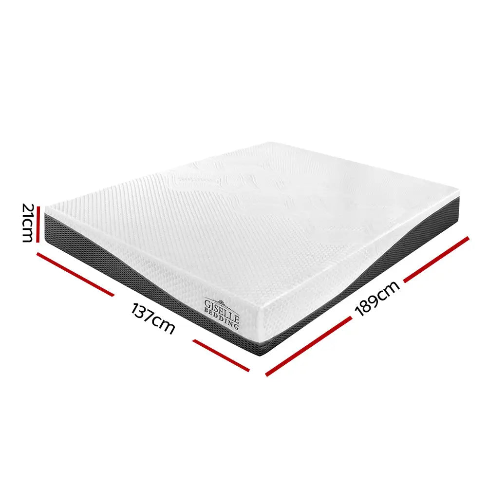 Giselle Bedding Memory Foam Mattress Bed Cool Gel Non Spring 21cm Double - Furniture > Mattresses