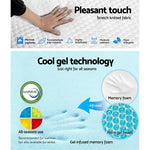 Giselle Bedding Memory Foam Mattress Bed Cool Gel Non Spring 21cm Queen - Furniture > Mattresses