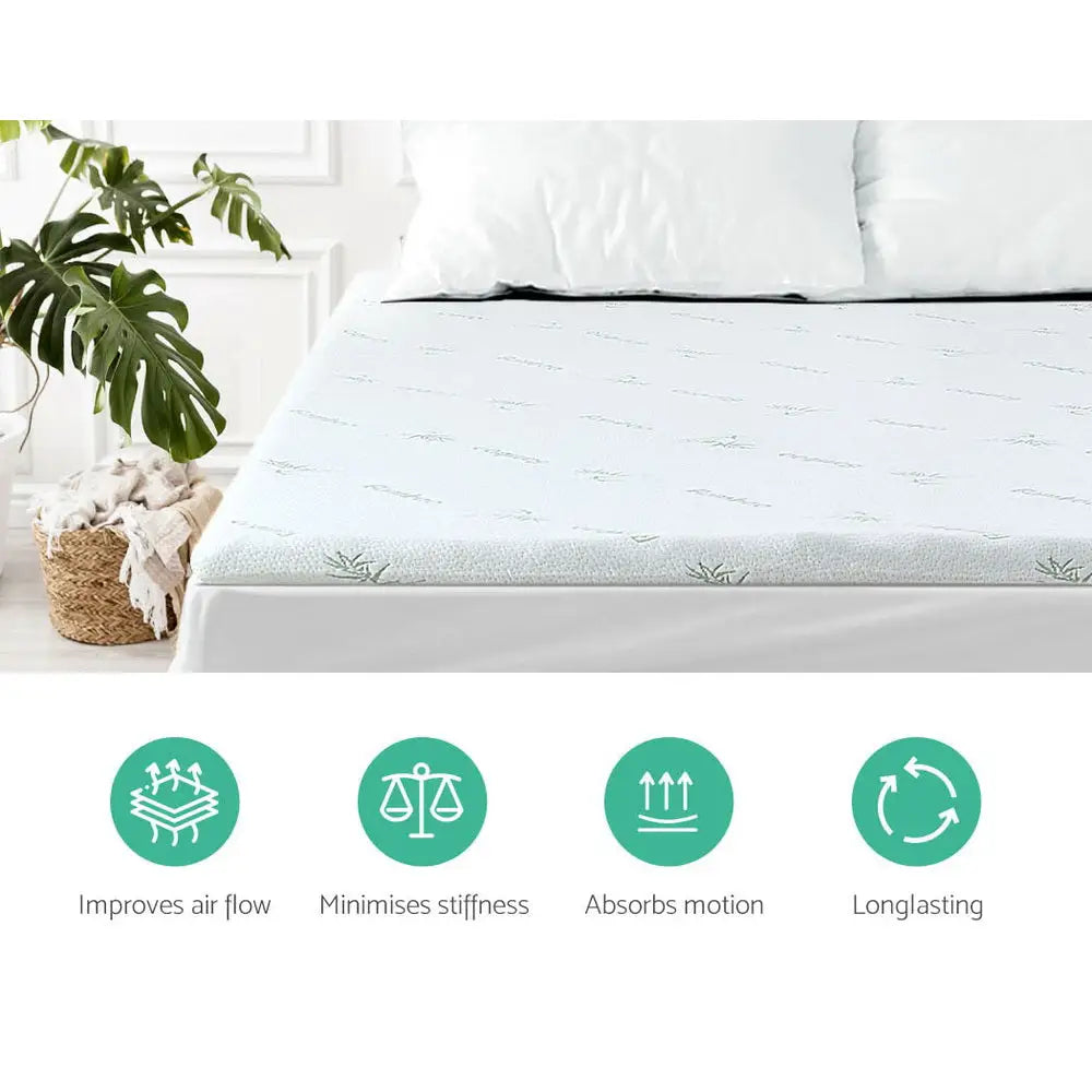 Giselle Bedding Memory Foam Mattress Topper 11-Zone 8cm Single - Home & Garden > Bedding