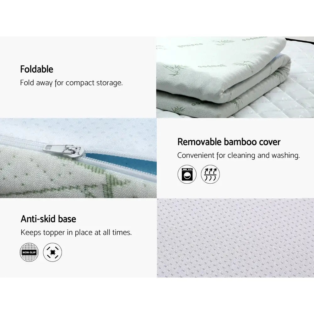 Giselle Bedding Memory Foam Mattress Topper 7-Zone 5cm Single - Furniture > Mattresses
