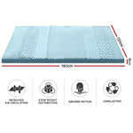 Giselle Bedding Memory Foam Mattress Topper 7-Zone 8cm Double - Furniture > Mattresses