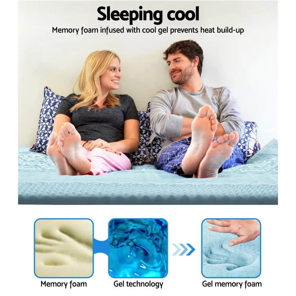 Giselle Bedding Memory Foam Mattress Topper 7-Zone 8cm King - Furniture > Mattresses
