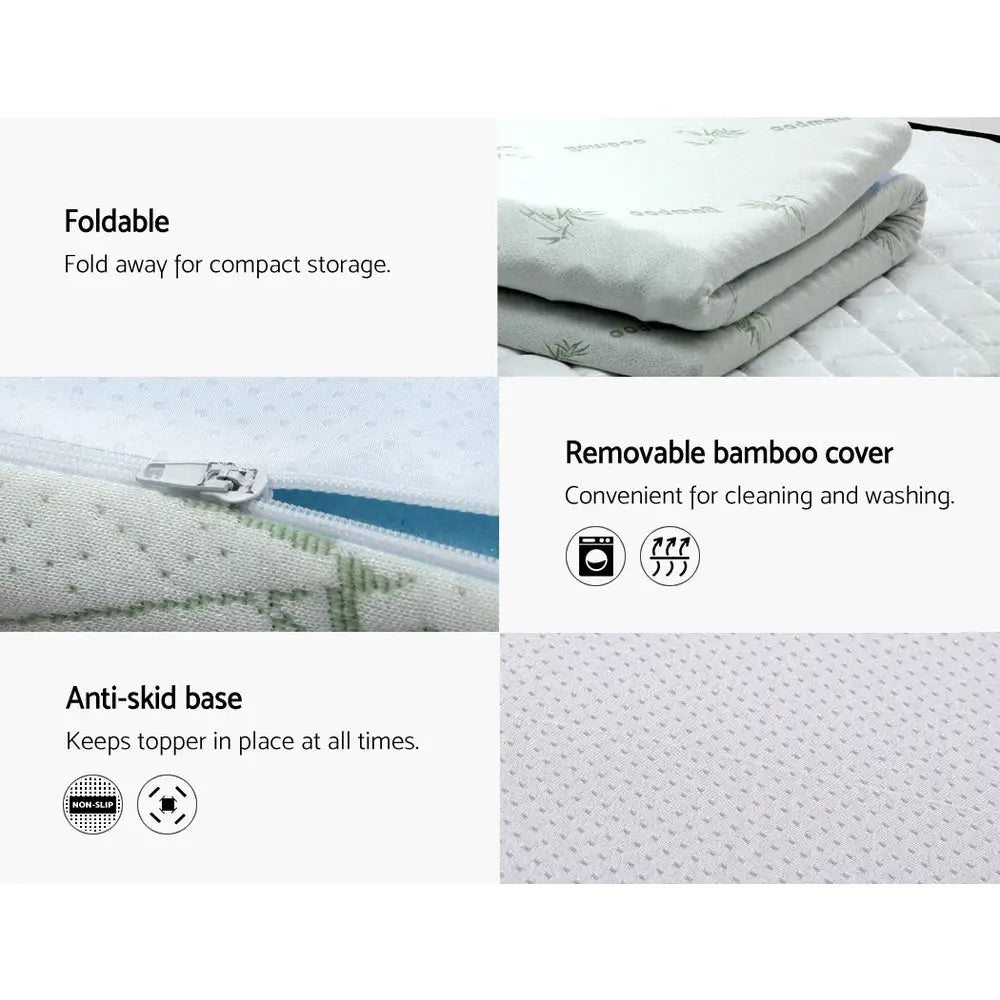 Giselle Bedding Memory Foam Mattress Topper 7-Zone 8cm King - Furniture > Mattresses