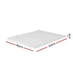 Giselle Bedding Memory Foam Mattress Topper 7-Zone Airflow Pad 8cm King White - Furniture > Mattresses