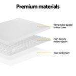Giselle Bedding Memory Foam Mattress Topper 7-Zone Airflow Pad 8cm Queen White - Furniture > Mattresses