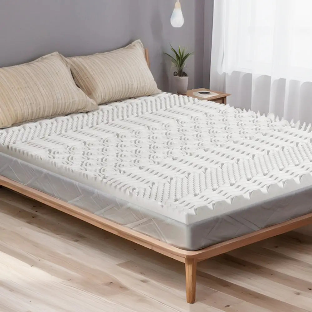 Giselle Bedding Memory Foam Mattress Topper 7-Zone Airflow Pad 8cm Queen White - Furniture > Mattresses