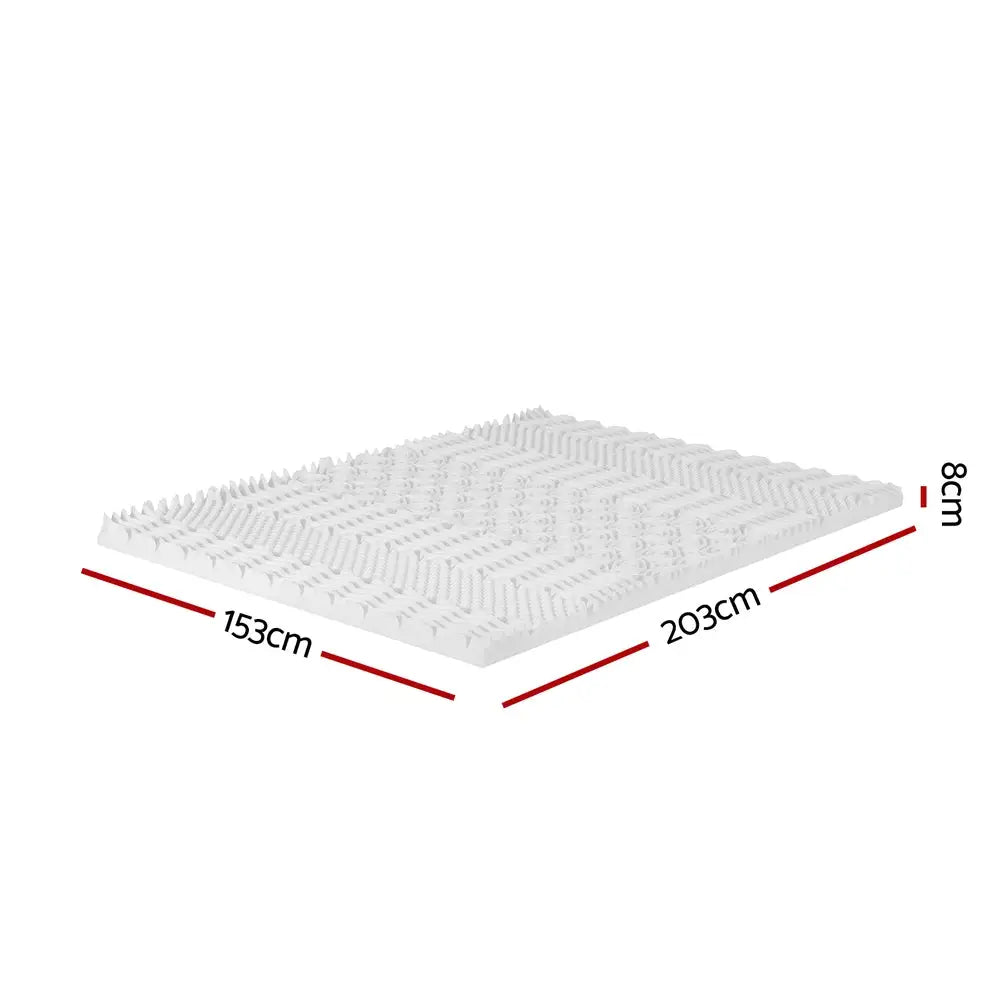 Giselle Bedding Memory Foam Mattress Topper 7-Zone Airflow Pad 8cm Queen White - Furniture > Mattresses
