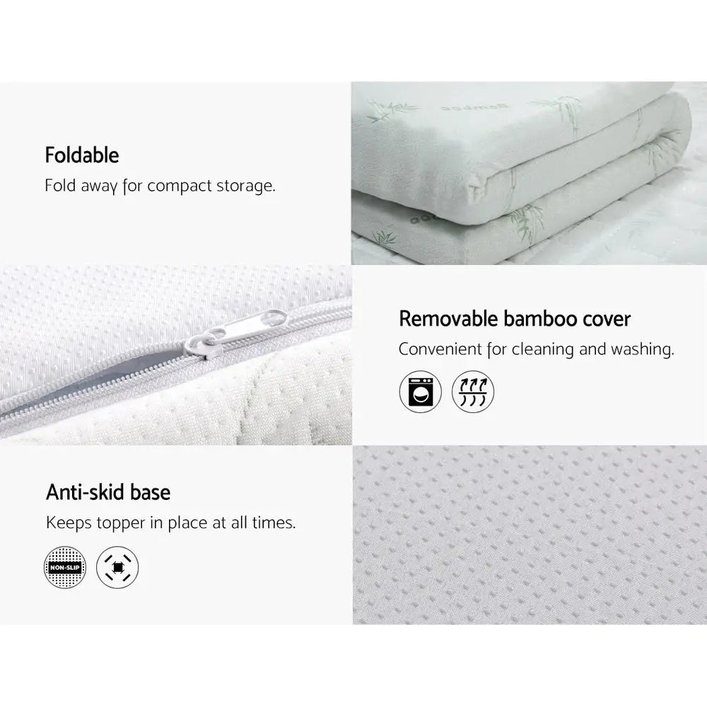 Giselle Bedding Memory Foam Mattress Topper Cool Gel 10cm Queen - Furniture > Mattresses