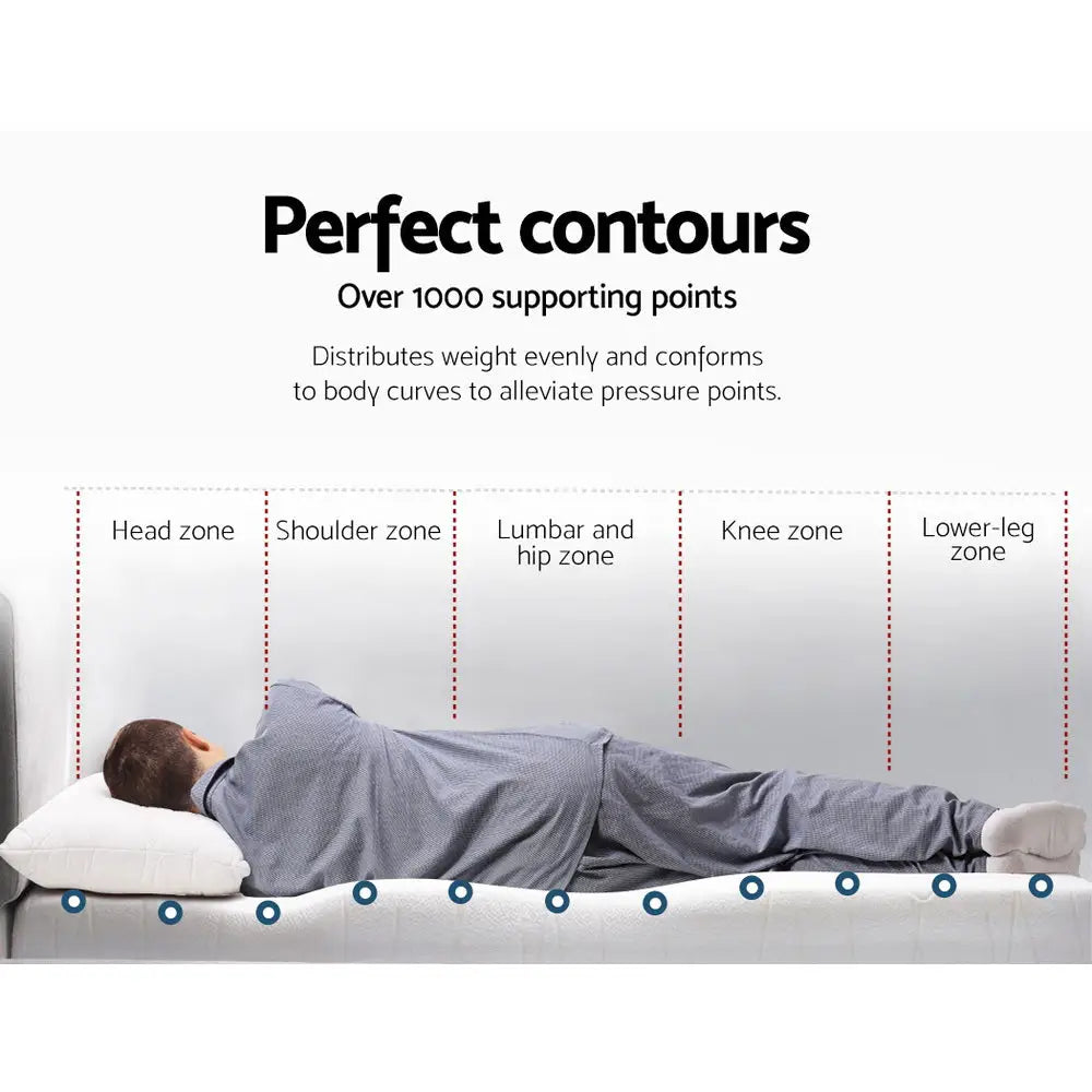 Giselle Bedding Memory Foam Mattress Topper Cool Gel 8cm Double - Furniture > Mattresses