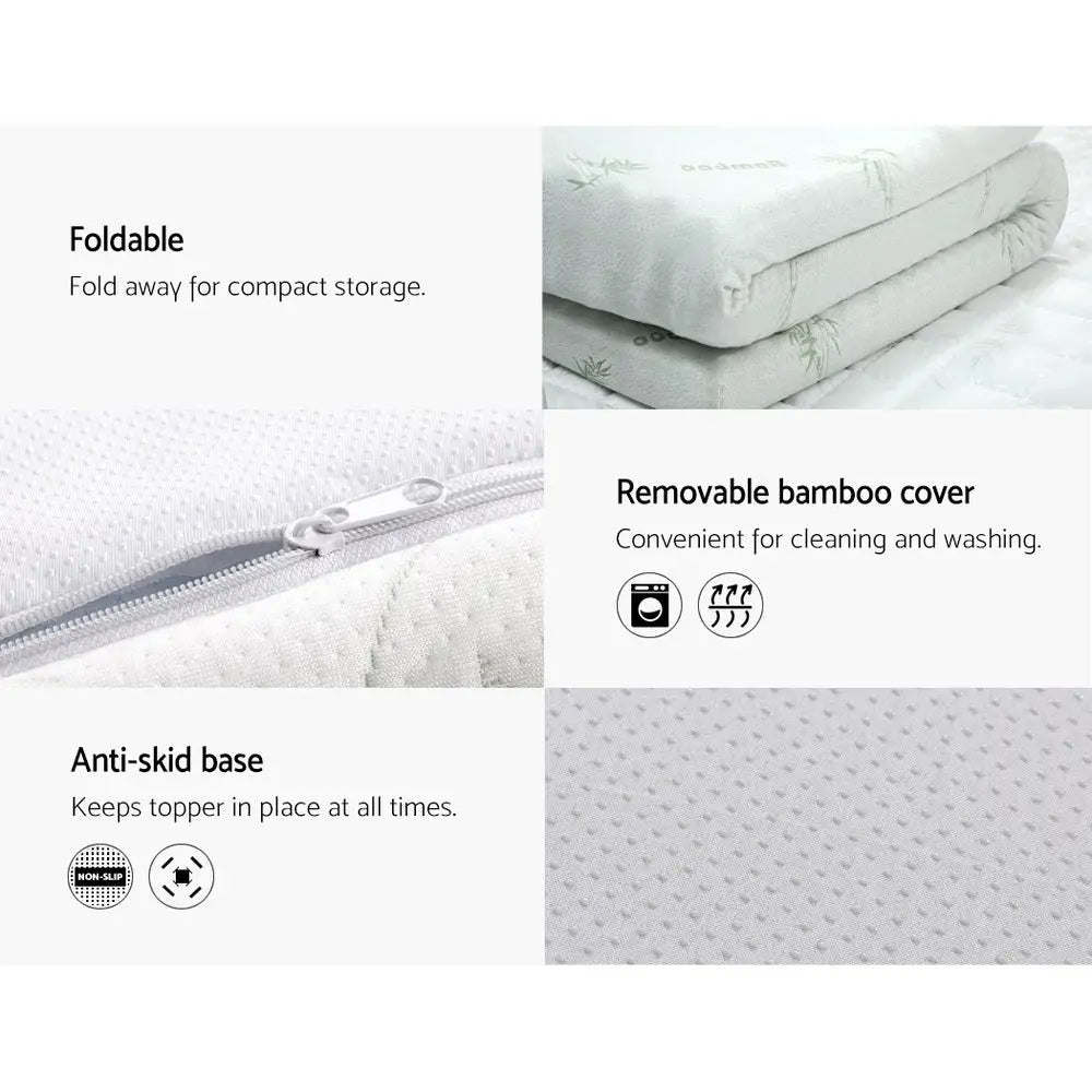 Giselle Bedding Memory Foam Mattress Topper Cool Gel 8cm Double - Furniture > Mattresses