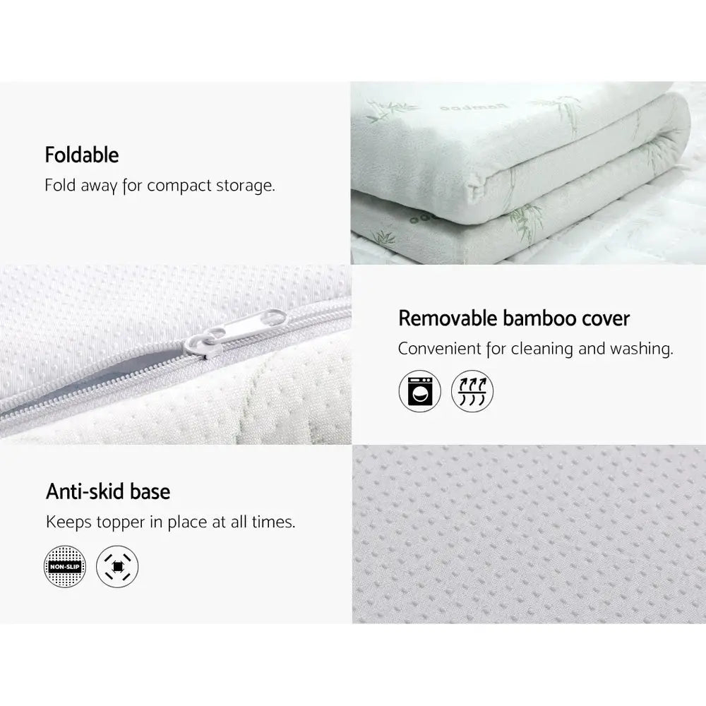 Giselle Bedding Memory Foam Mattress Topper Cool Gel 8cm Queen - Furniture > Mattresses