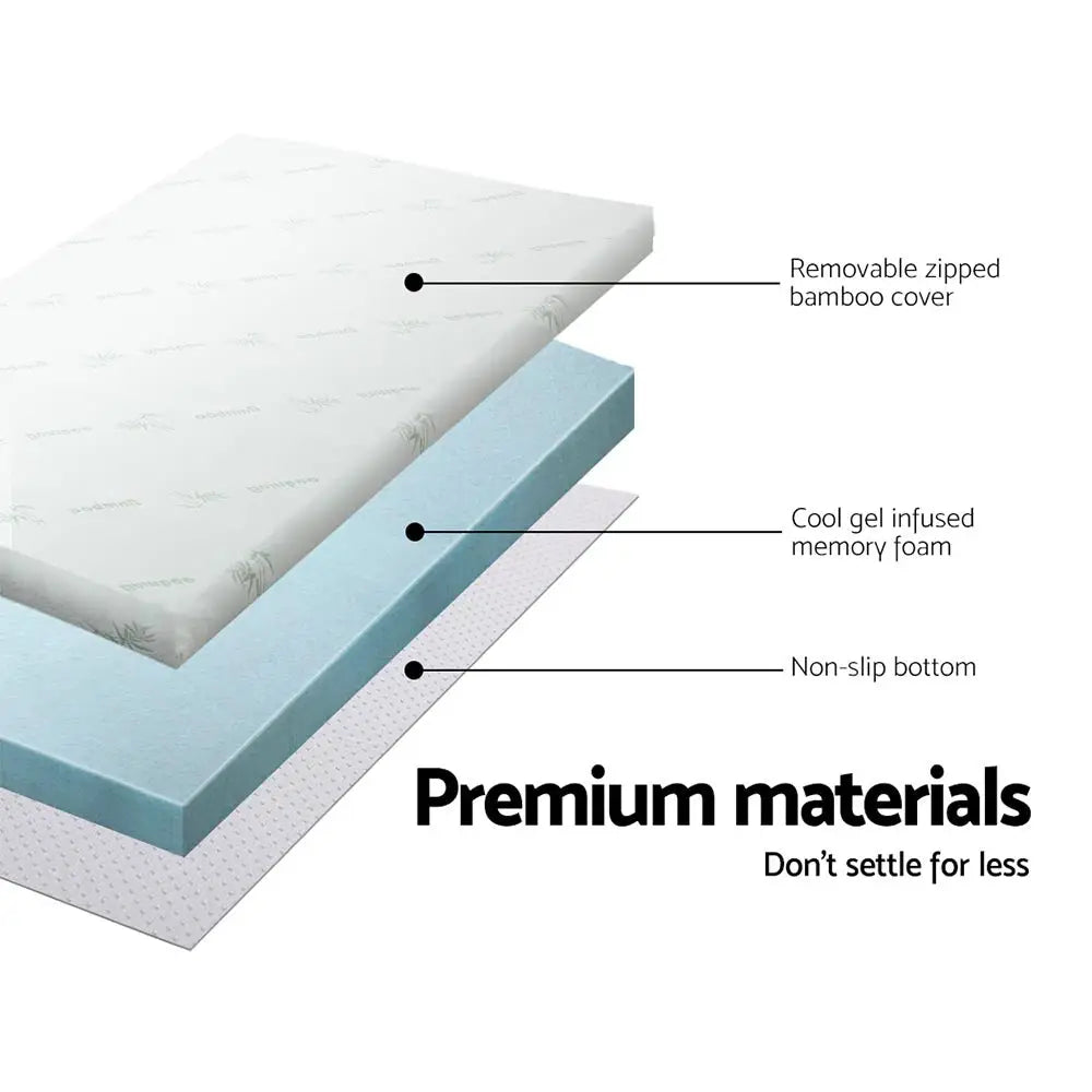 Giselle Bedding Memory Foam Mattress Topper Cool Gel 8cm Queen - Furniture > Mattresses