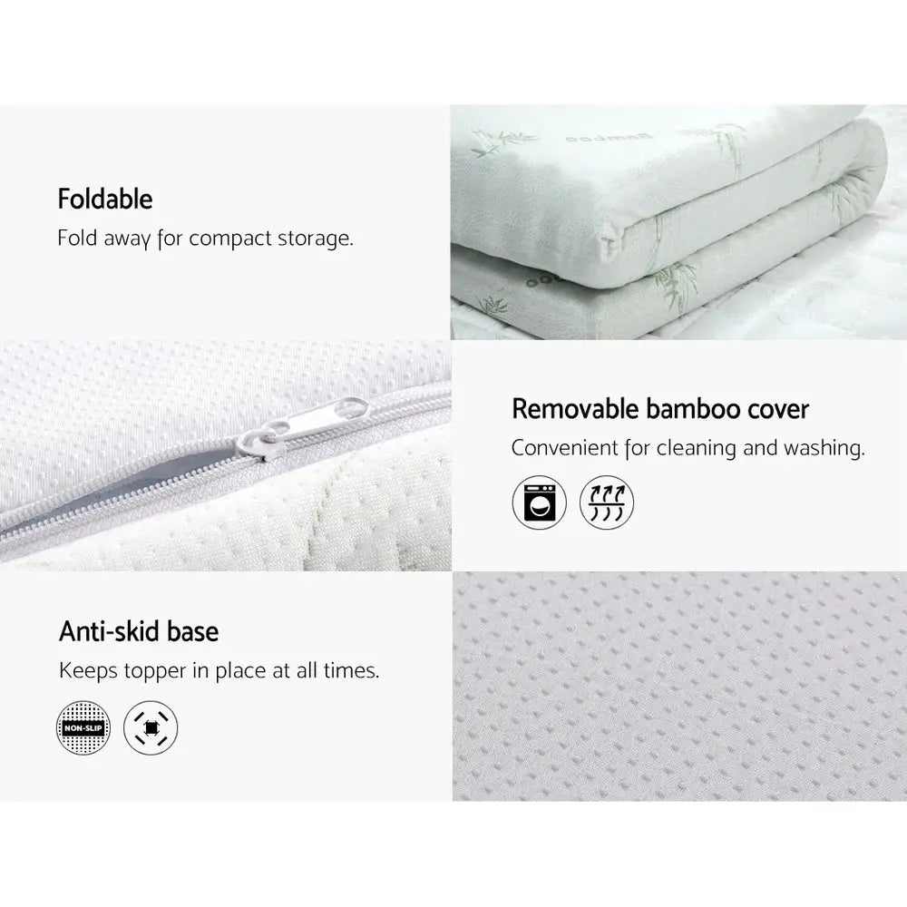 Giselle Bedding Memory Foam Mattress Topper Cool Gel 8cm Single - Furniture > Mattresses