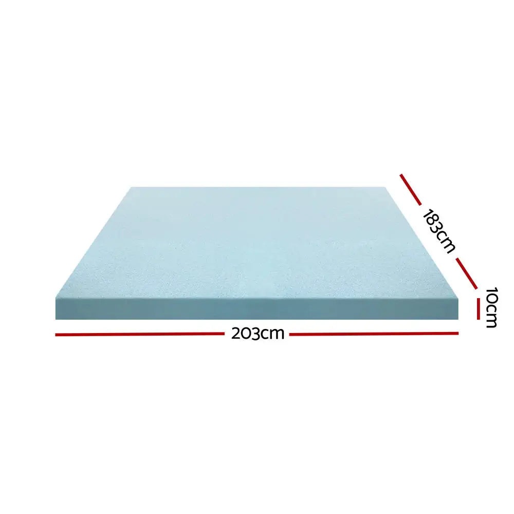 Giselle Bedding Memory Foam Mattress Topper Cool Gel Bed Mat Bamboo 10cm King - Furniture > Mattresses