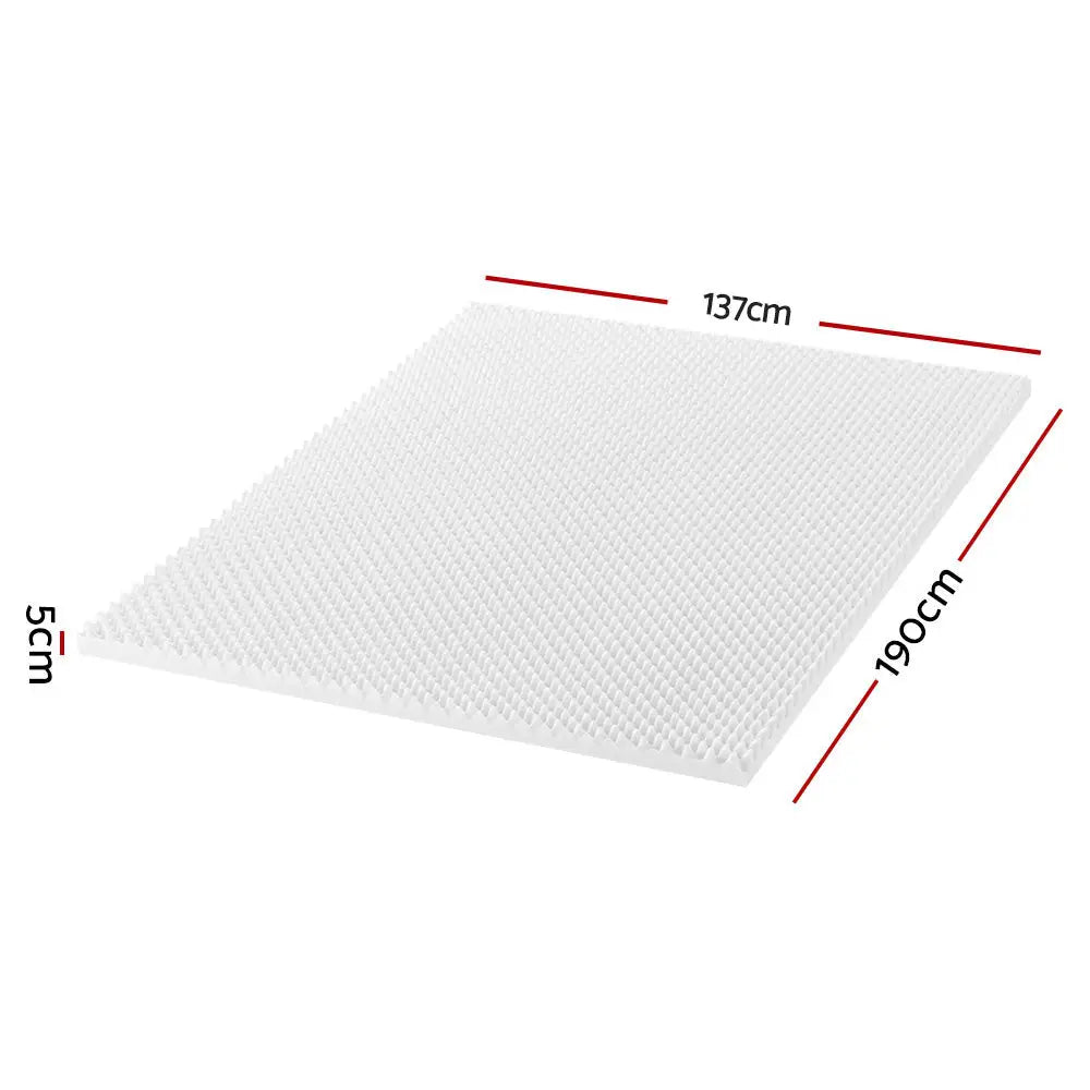 Giselle Bedding Memory Foam Mattress Topper Egg Crate 5cm Double - Furniture > Mattresses
