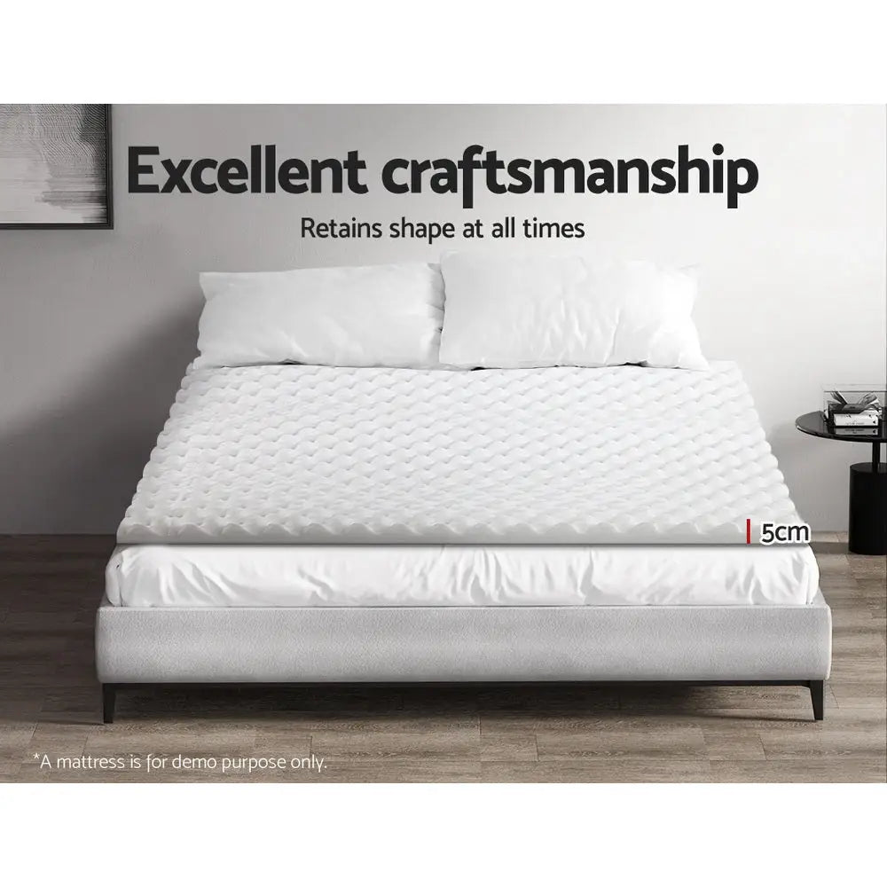 Giselle Bedding Memory Foam Mattress Topper Egg Crate 5cm Single - Furniture > Mattresses