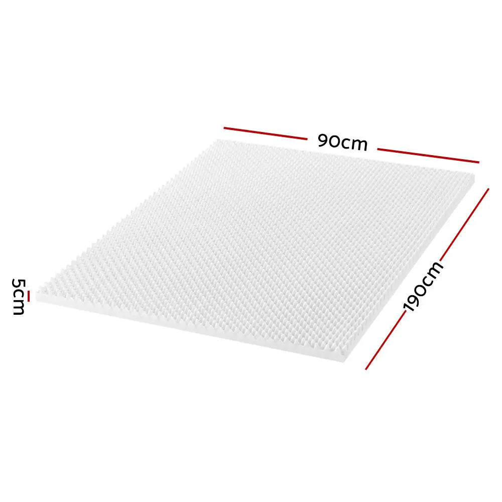 Giselle Bedding Memory Foam Mattress Topper Egg Crate 5cm Single - Furniture > Mattresses