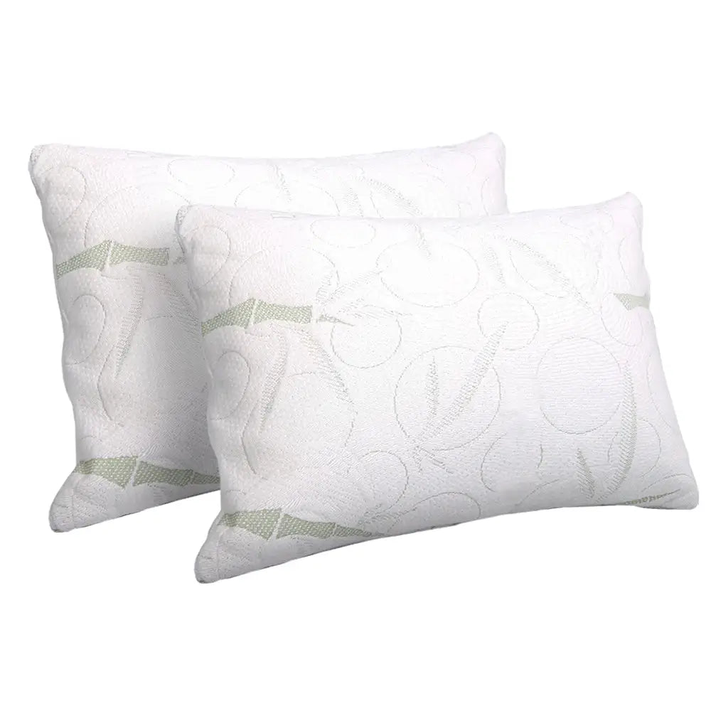 Giselle Bedding Memory Foam Pillow Bamboo Twin Pack - Home & Garden > Bedding