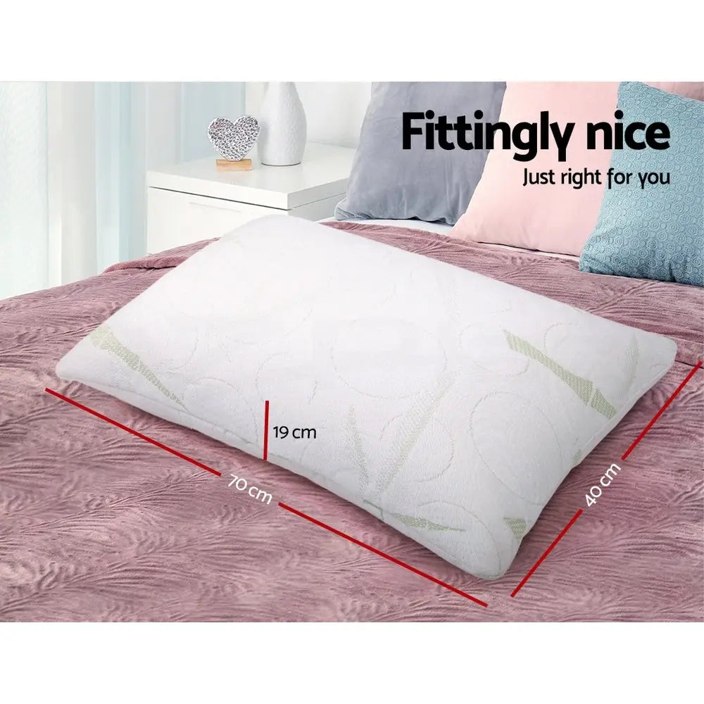 Giselle Bedding Memory Foam Pillow Bamboo Twin Pack - Home & Garden > Bedding