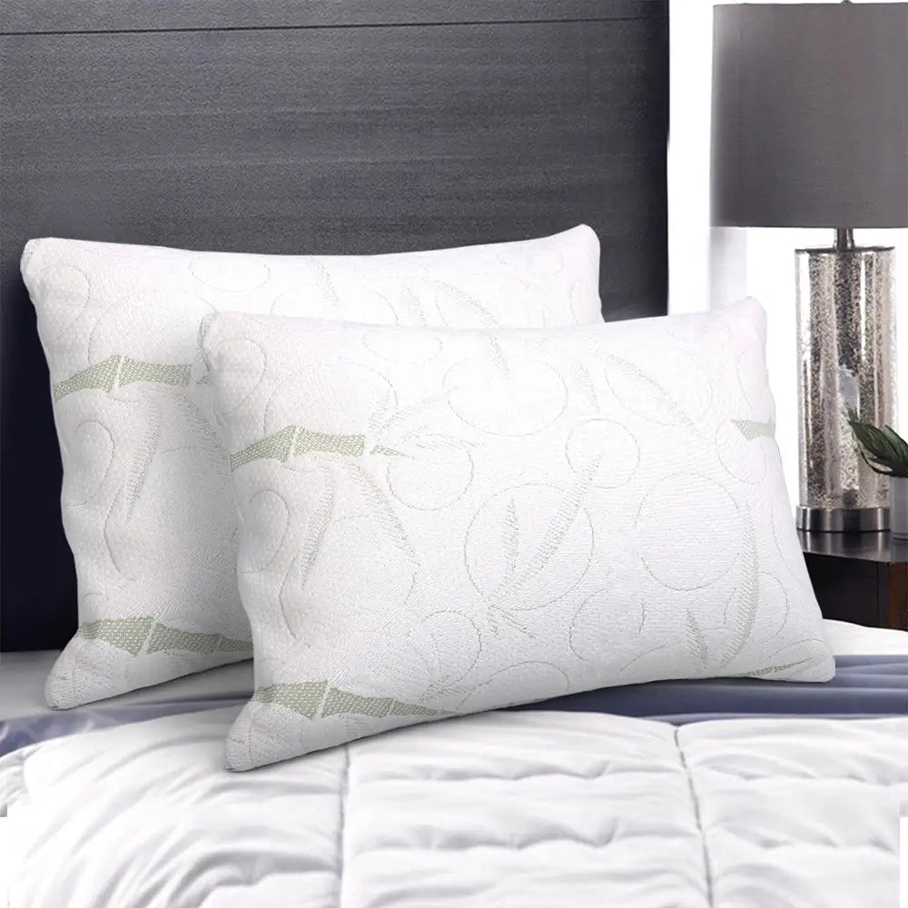 Giselle Bedding Memory Foam Pillow Bamboo Twin Pack - Home & Garden > Bedding