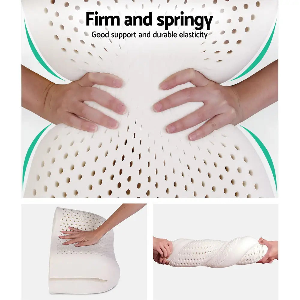 Giselle Bedding Natural Latex Pillow 2-Zone Twin Pack - Home & Garden > Bedding