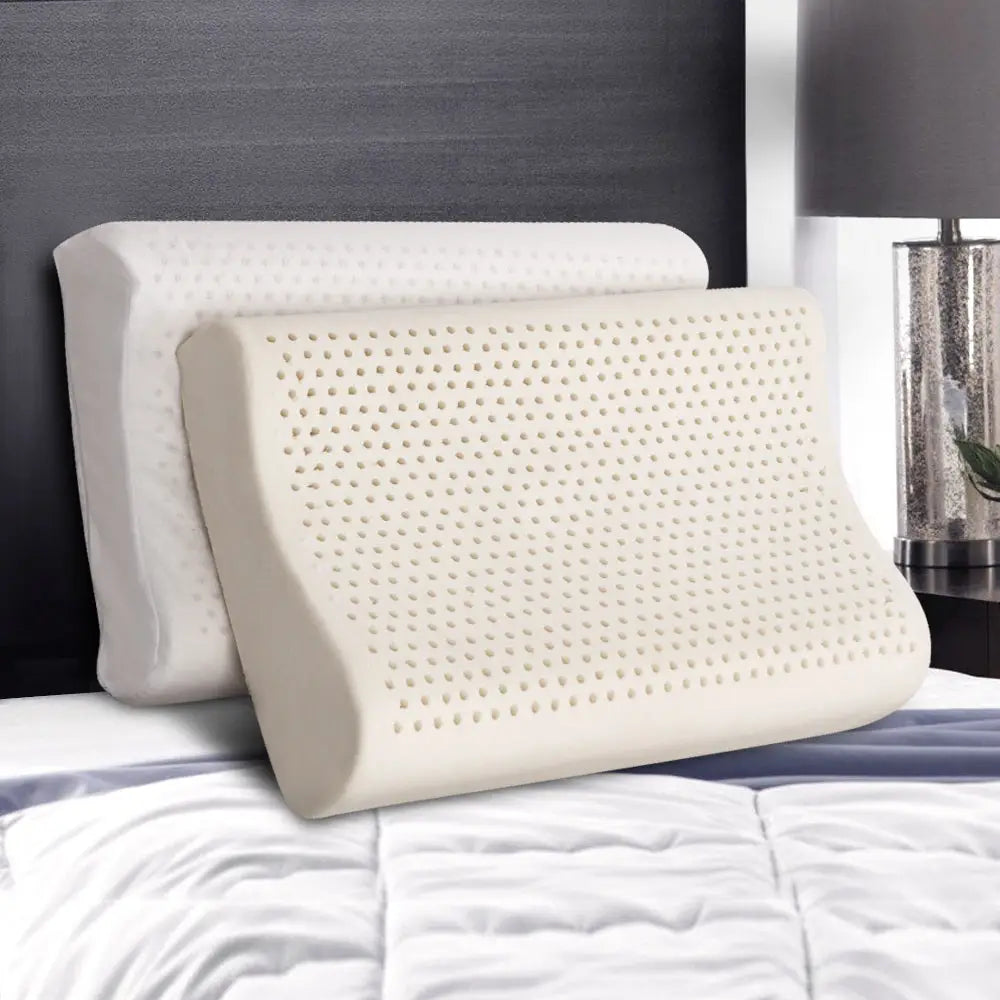 Giselle Bedding Natural Latex Pillow 2-Zone Twin Pack - Home & Garden > Bedding