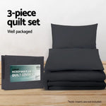 Giselle Bedding Quilt Cover Set Classic Black King - Home & Garden > Bedding