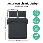 Giselle Bedding Quilt Cover Set Classic Black King - Home & Garden > Bedding