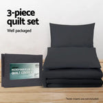 Giselle Bedding Quilt Cover Set Classic Black Queen - Home & Garden > Bedding