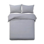 Giselle Bedding Quilt Cover Set Classic Grey Queen - Home & Garden > Bedding