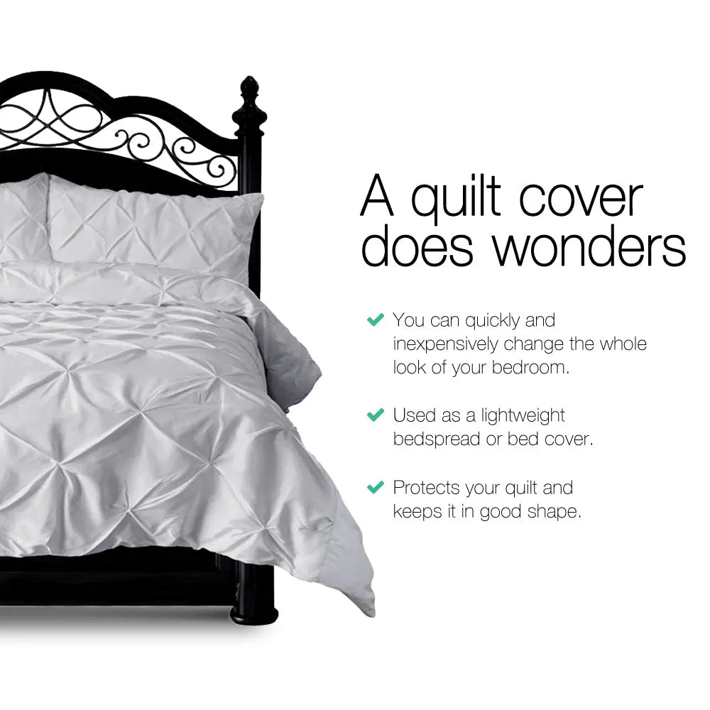 Giselle Bedding Quilt Cover Set Diamond Grey Super King - Home & Garden > Bedding