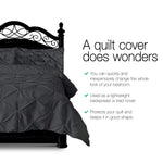 Giselle Bedding Quilt Cover Set Diamond Pinch Black King - Home & Garden > Bedding
