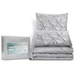 Giselle Bedding Quilt Cover Set Diamond Pinch Grey King - Home & Garden > Bedding