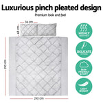 Giselle Bedding Quilt Cover Set Diamond Pinch Grey Queen - Home & Garden > Bedding