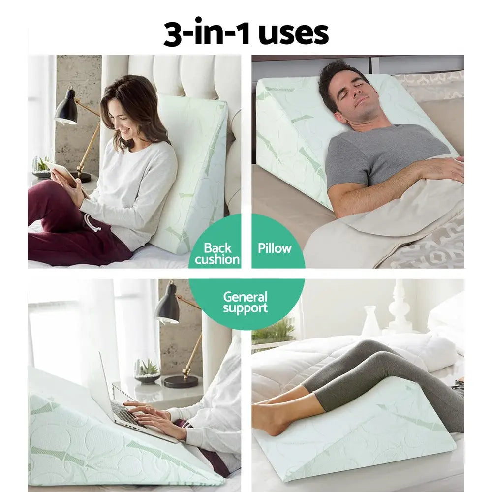 Giselle Bedding Wedge Pillow Bamboo Cover Twin Pack - Home & Garden > Bedding