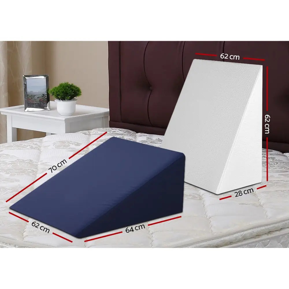 Giselle Bedding Wedge Pillow White & Blue - Home & Garden > Bedding