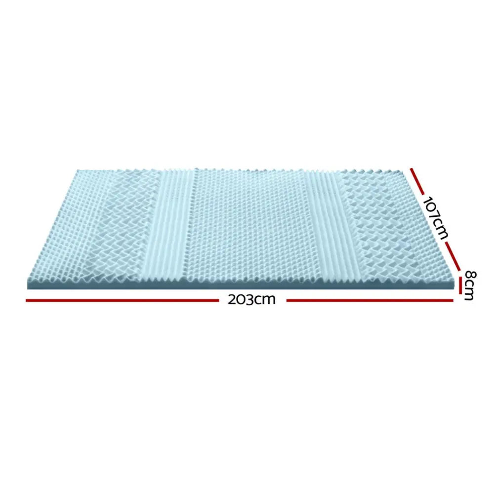 Giselle Memory Foam Mattress Topper 7-Zone 8cm King Single - Furniture > Mattresses > Mattress Toppers