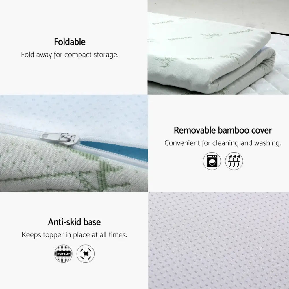 Giselle Memory Foam Mattress Topper 7-Zone 8cm King Single - Furniture > Mattresses > Mattress Toppers