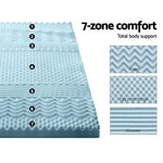 Giselle Memory Foam Mattress Topper 7-Zone 8cm King Single - Furniture > Mattresses > Mattress Toppers