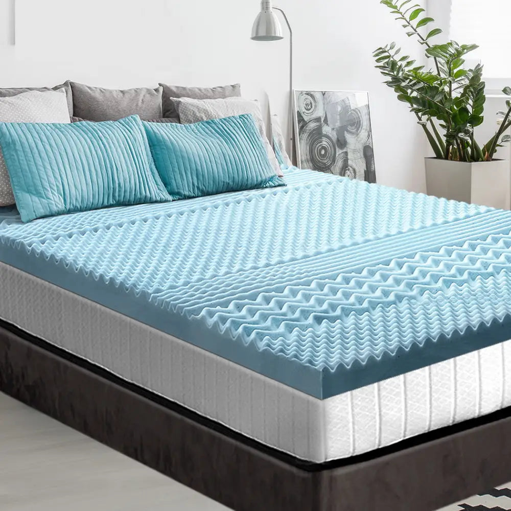 Giselle Memory Foam Mattress Topper 7-Zone 8cm King Single - Furniture > Mattresses > Mattress Toppers